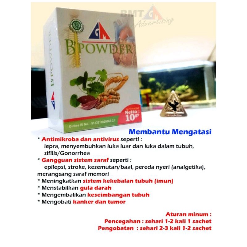 GM B POWDER/OBAT HERBAL/STROKE KOLESTEROL/HERBAL GUSMUS