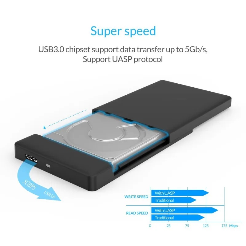 ORICO 2,5&quot; Inch External Hard Drive Enclosure USB 3.0 SATA HDD Case OR2588US3