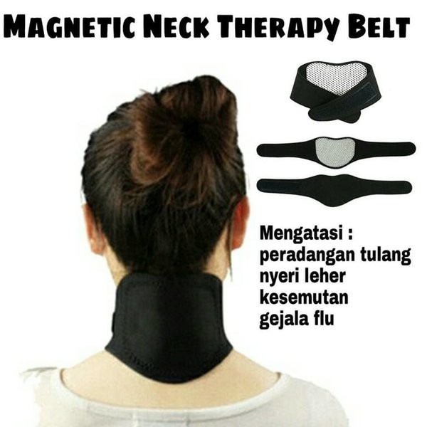 Sabuk Troumaline Leher / Sabuk Terapi Pemanas Leher Turmaline / Alat Terapi Panas Sauna Leher / Sabuk Kesehatan Neck Therapy Belt Magnetic Tourmaline