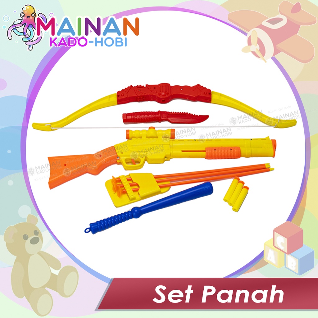 HADIAH SET MAINAN ANAK ALAT PANAH ARCHERY BOW TEMBAKAN PLASTIK