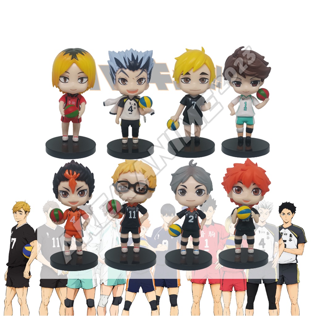 Action Figure Haikyuu "Nishinoya, Kei Tsukishima, Kenma, Bokuto, Atsumu, Toru, Hinata, Sugawara" - a
