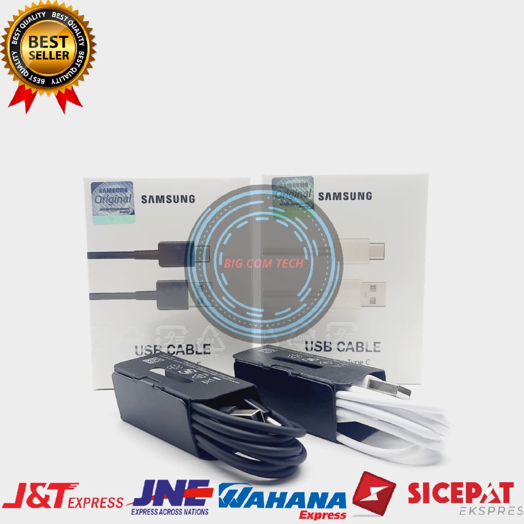 Kabel Data Samsung Galaxy S8 Plus / S9 Plus / S10 Plus / M10 / M11 / M12 / M20 / M21 / M21s / M30 / M30s / M31 / M32 / M40 / M42 / M50 / M51 / Note 7 / Note 8 / Note 9 Usb Type-C Fast Charging 2.4A 15 Watt Original