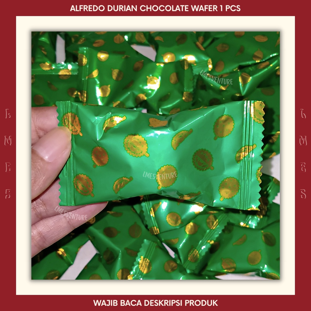 [ LMES ] Wafer Coklat Alfredo Durian Musang King Chocolate Covered Wafer 1 Pcs