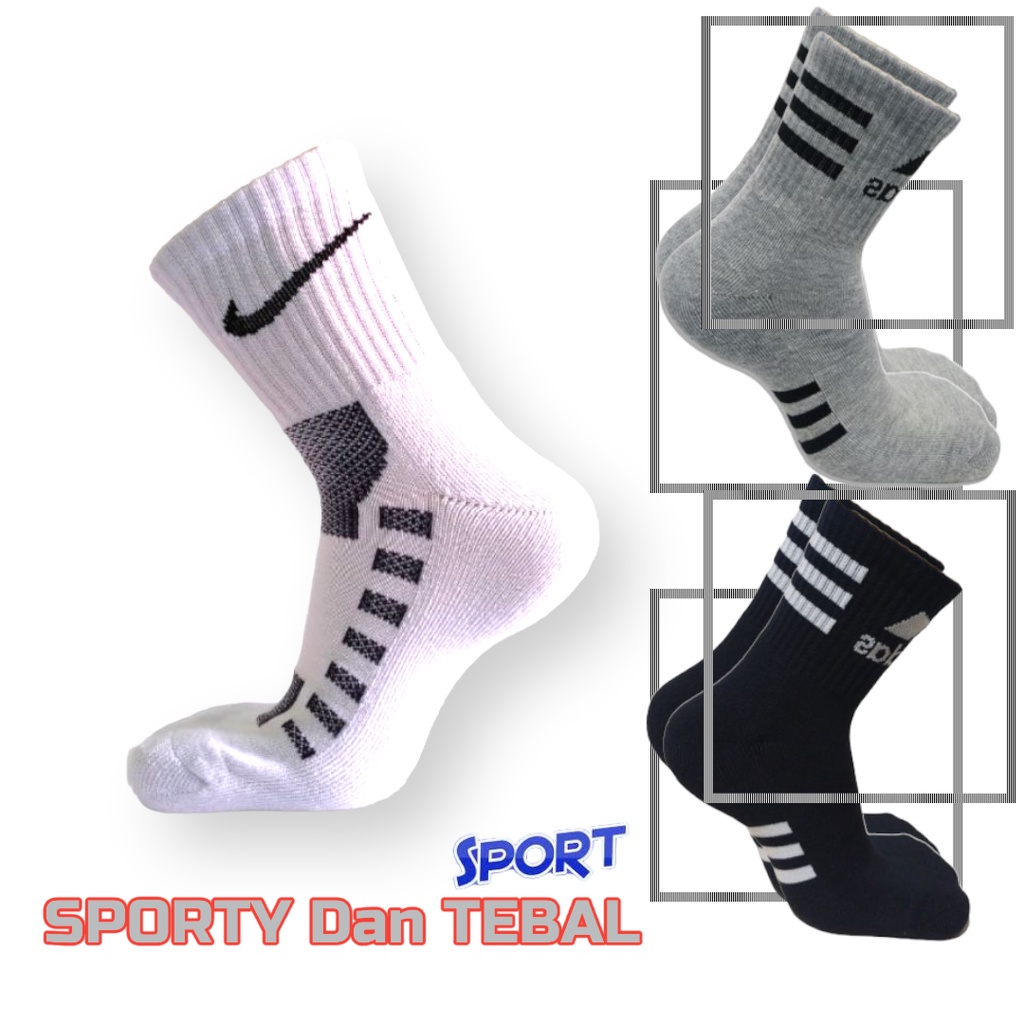 Kaos Kaki Sport PE TERRY  Tebal Dan Empuk/Kaos Kaki Sepeda/Kaos Kaki Olahraga/Kaos Kaki Badminton