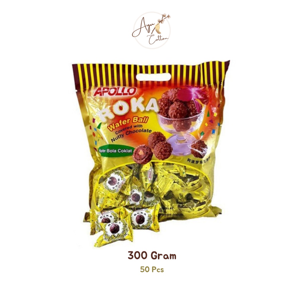

Apollo Roka Refill 50pcs / isi ulang biskuit roka / Coklat Roka / Apollo Roka Wafer Ball 300 Gram free Bubble wrap