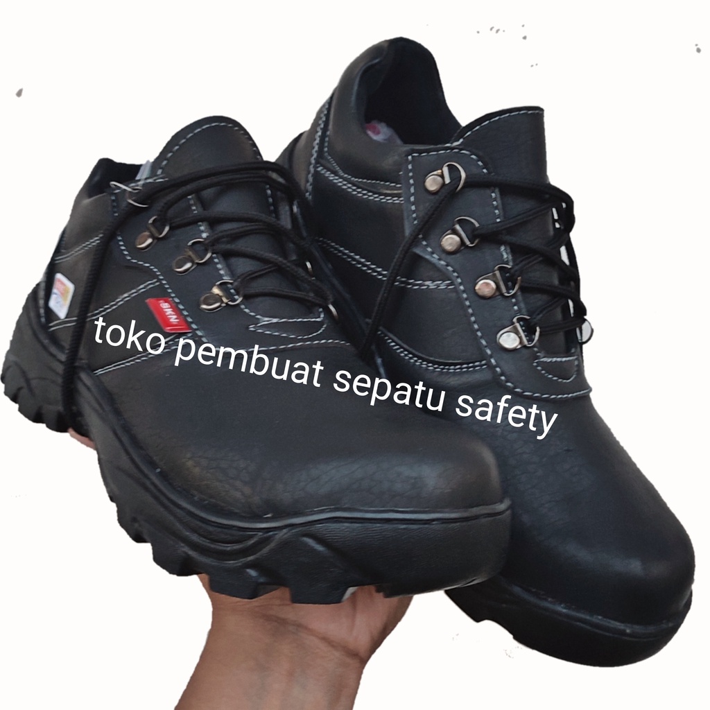 Sepatu Safety King Skn Ujung Besi Keselamatan Kerja Pabrik Proyek Kantor Anti Licin Ob Sepatu Casual Hiking Touring Sepatu import Murah Terlaris Sepatu Safety Hitam Kulit Imitasi Terlaris