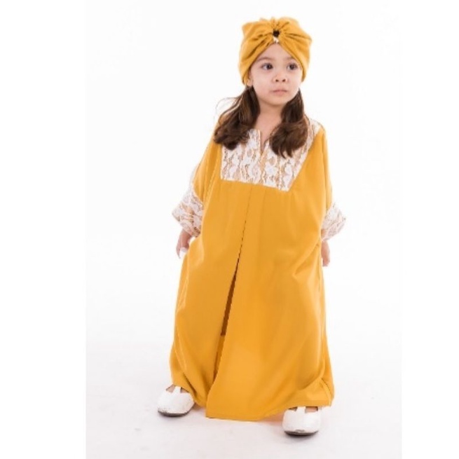 Mini Today 8wood Fashion Today Mini Lace Kaftan Mustard 3-6m