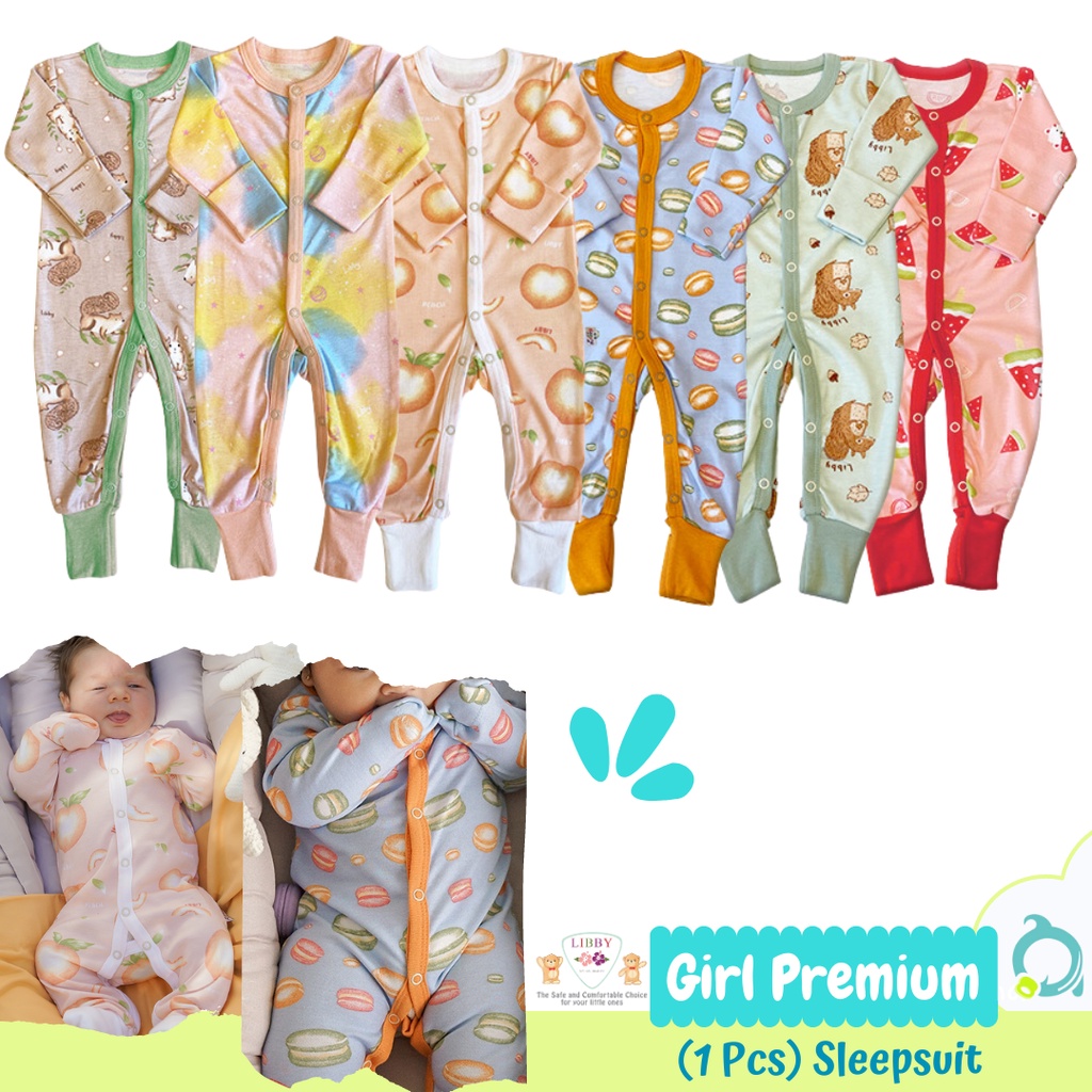 LIBBY Premium Sleepsuit Motif Girl 0-12 Bulan (1 pcs/pack)