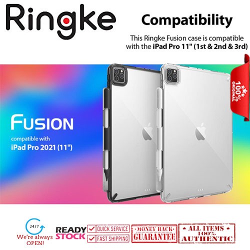 Terlaris Ipad Pro 11 2021 - 2018 Case Ringke Fusion Transparent Back Cover