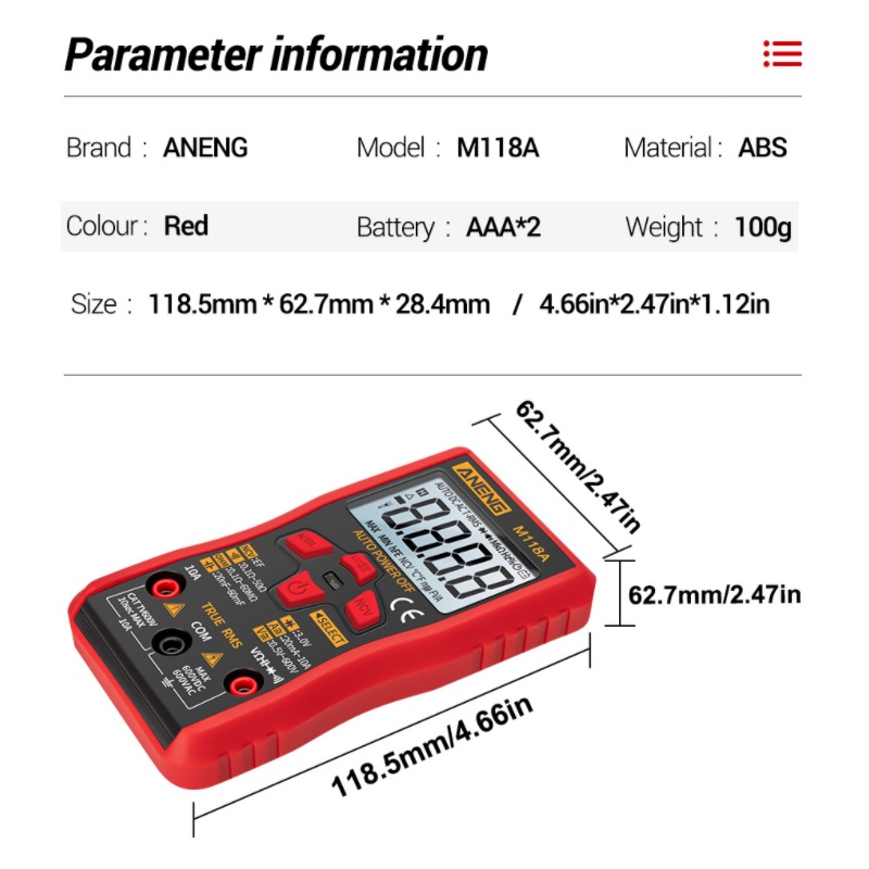 Multimeter Digital AC/DC Voltage Tester / Multitester Digital/Avometer Multitester NCV Original