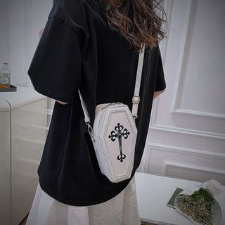 Gothic's Black Coffin Crossbody Mini Bag 8654