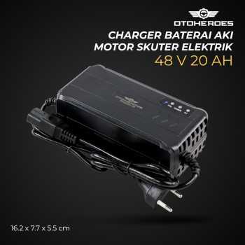 Charger Baterai Batrai Batterai Battery Aki Motor &amp; Skuter Elektrik 48 V 20 AH Auto Cut Off Electric Bike Charger / Charger Pengisi Daya Baterai Aki Portable Cas Casan Aki Motor Listrik Indikator Carger High Quality / Charger Accu Motor Otomatis 48 Volt