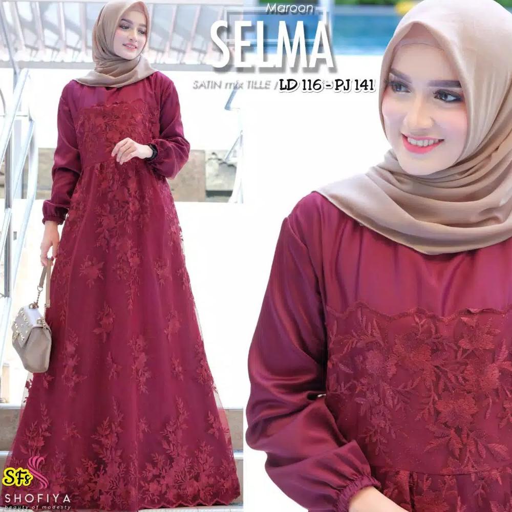 PROMO MURAH ( REAL PICT ) DRESS TILE MIX BRUKAT DEPAN FULL GAMIS BRUKAT TILE MAXY DRESS GAMIS BRUKAT