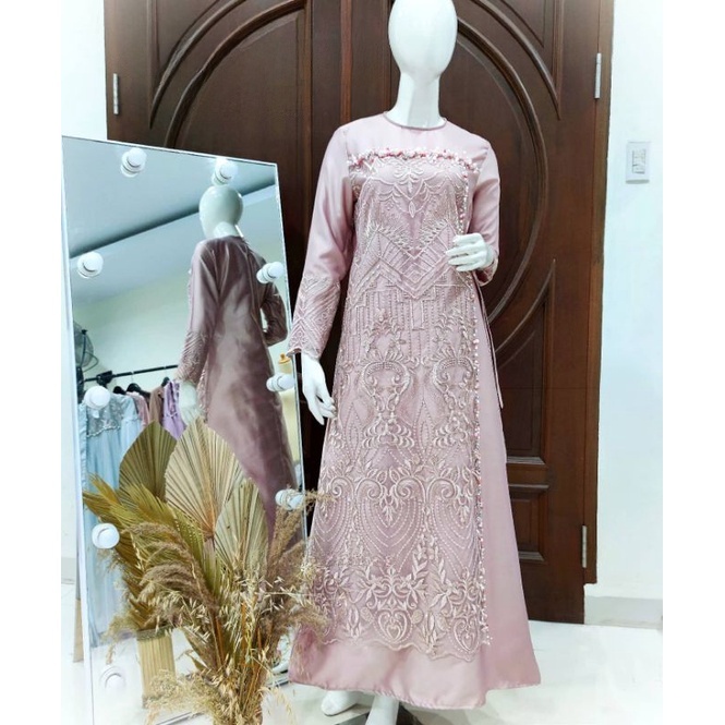 GEISHA DRESS brokat remaja / baju pesta / gamis kondangan / lamaran / wisuda / bridesmaids tersedia ukuran kecil hingga jumbo