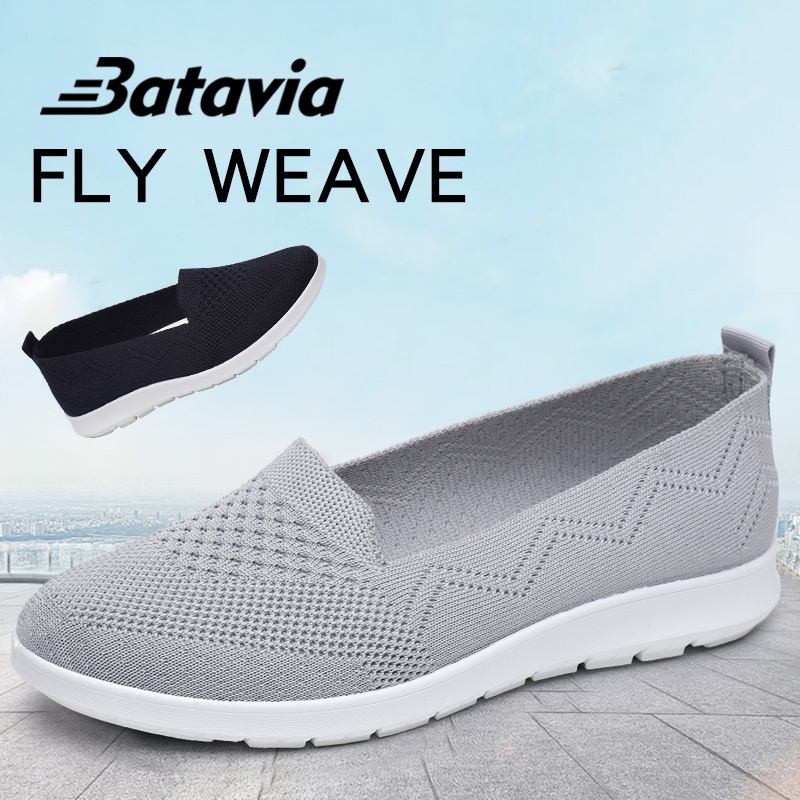 2023 Batavia Baru import sepatu wanita sepatu flyknit Sepatu Wanita ibu sepatu flat rajut Sepatu Wanita Dewasa Sepatu pantafel Wanita Sepatu Wanita Merek A161