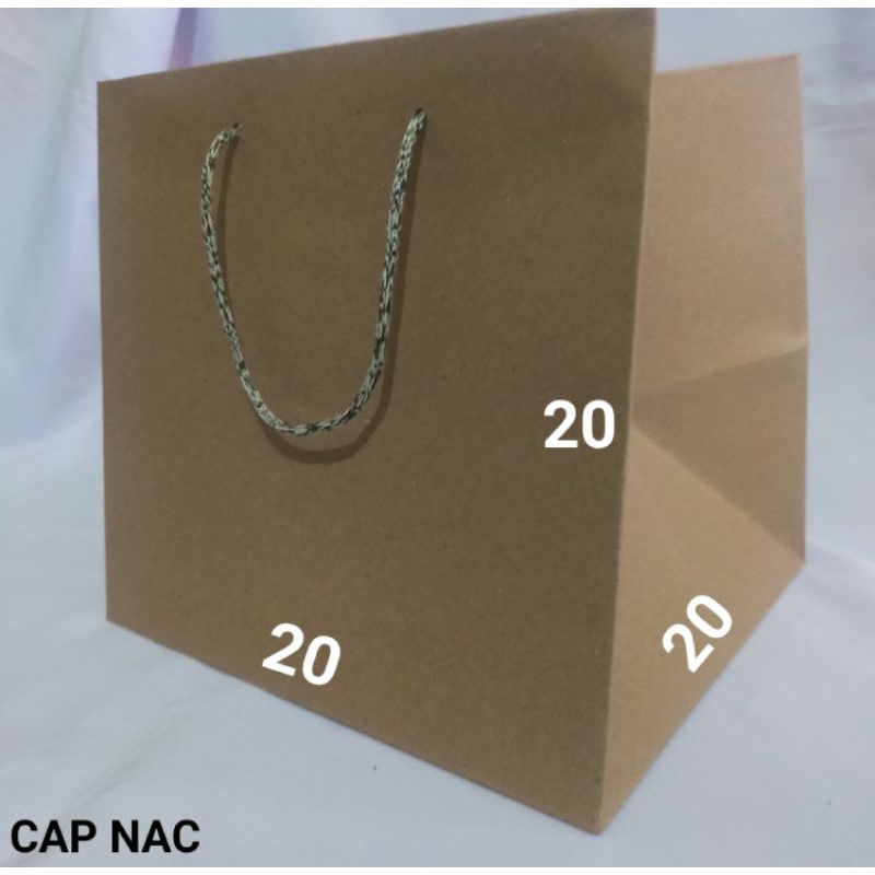 Paper bag kotak 20×20 / Paperbag kotak nasi / Tas kertas / Goodie bag