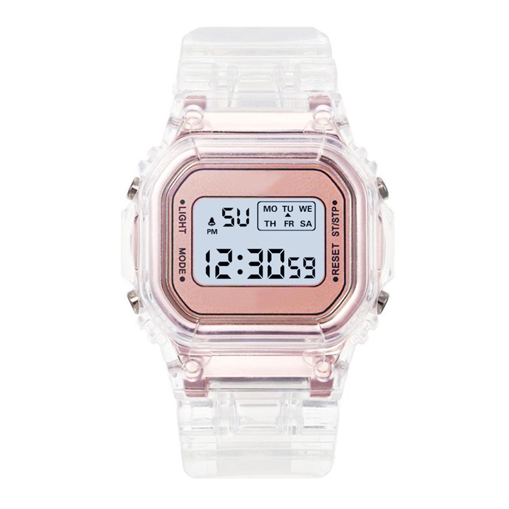 Jam tangan digital LED olahraga waktu, cocok untuk gadis-gadis dan pria