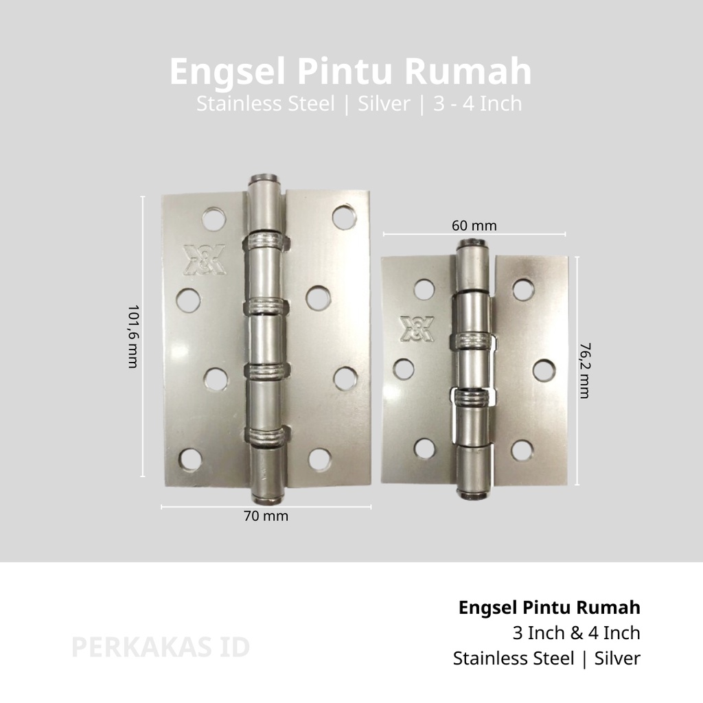 Engsel Pintu Rumah Tebal Stainless Steel 3 Inch YSK