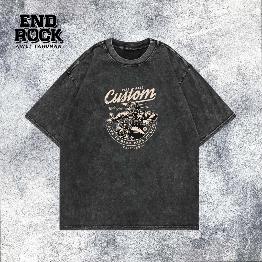 Kaos Oversize Wash Original Endrock Tema Custom Rider DTF0097