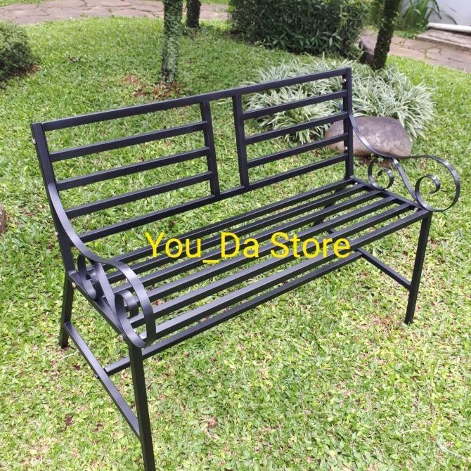 Ready Kursi Taman/ Kursi Teras Besi Galvanis Ukuran 100Cm Fifthgaragestore