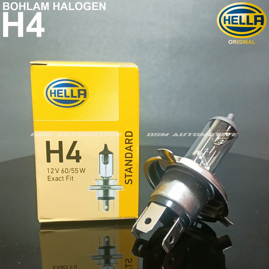 Hella Lampu Mobil Bohlam Halogen Soket H4 12V 1pcs