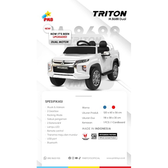 Mobil Aki M8688DUAL - Mitsubishi Triton mobilan aki murah