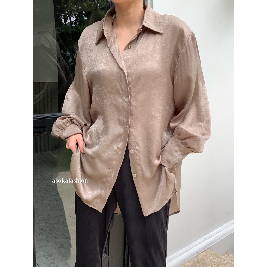 ASOKA Alora Shirt 2177 - Kemeja Oversize - Korean Shirt - Kemeja Silk