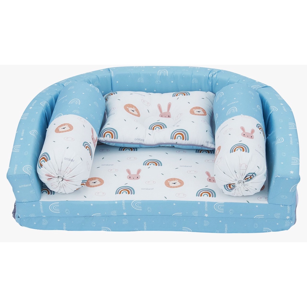 Omiland Kasur Bayi Lipat Bumper + Kelambu Rainbow Series - OB 21171-2