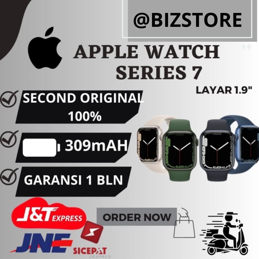 APPLE WATCH SERIES 7 SECOND 100% ORIGINAL GARANSI - JAM ONLY - FULLSET