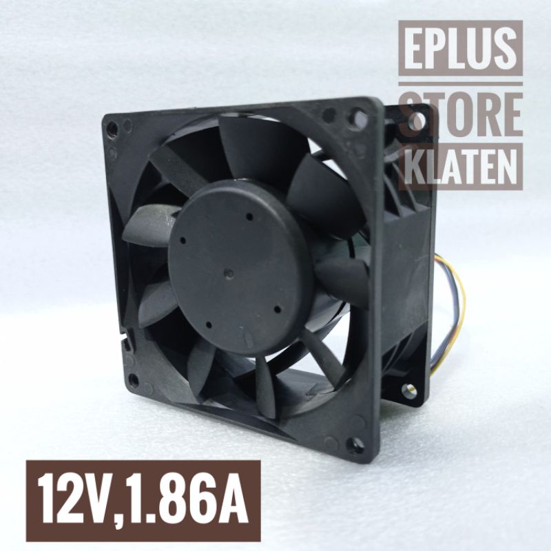 kipas fan dc 12V 8cm 1.86A Delta 4pin highspeed ball bearing kp253