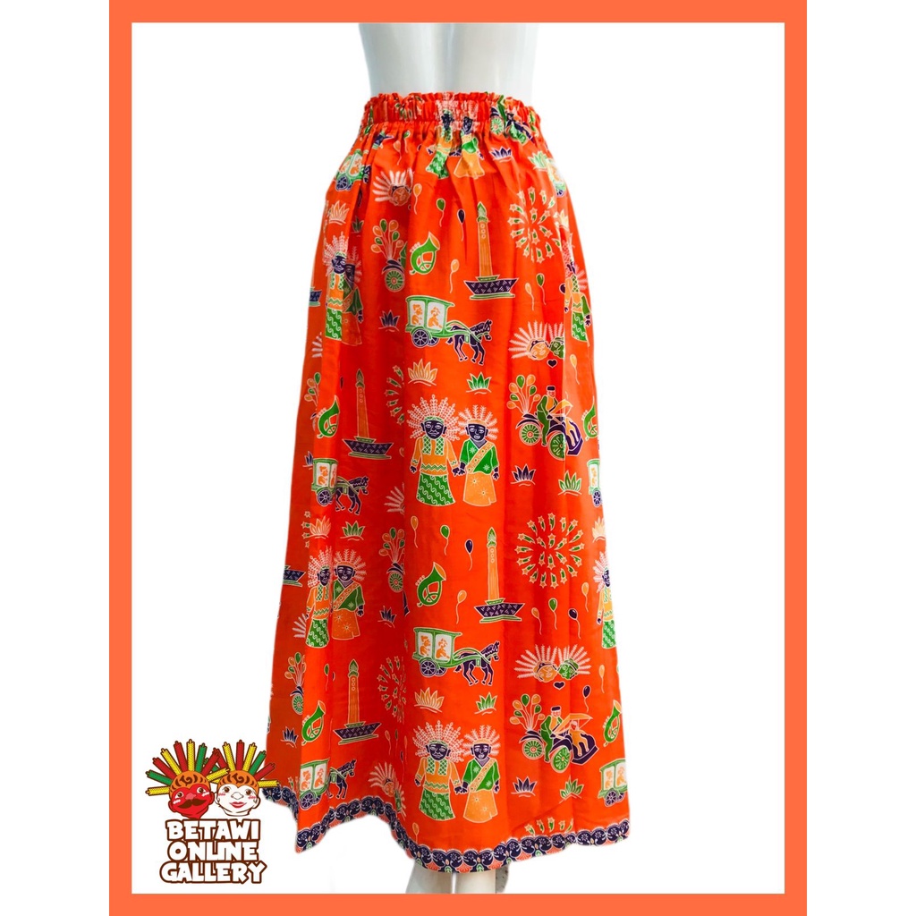 Rok Tumpal Batik Betawi Full Karet / Rok Batik Betawi / Rok Tumpal