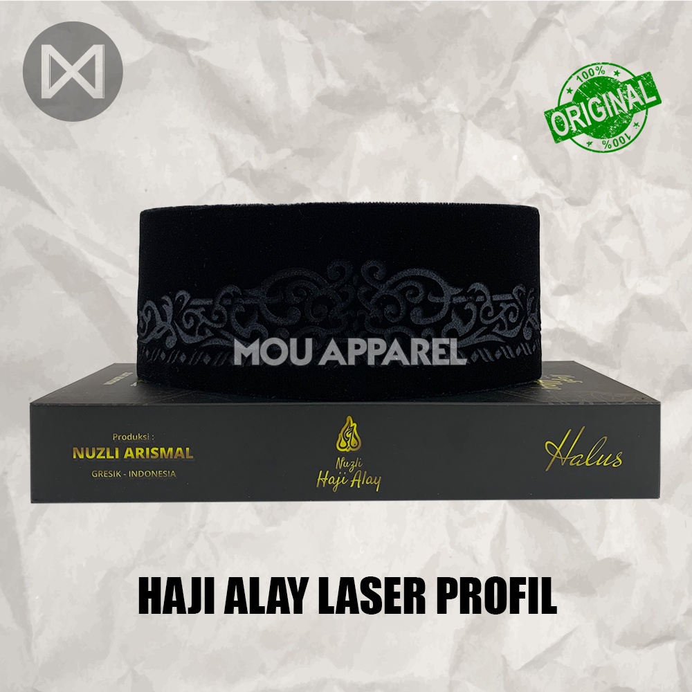 Songkok Premium HAJI ALAY LASER AC Tinggi 9 Peci Sholat Pria Dewasa Hitam Full Motif Batik NU Kopiah Shalat Anak Santri Laki Kopyah Solat Pesantren Nasional Beludru Ukuran Jumbo Kopeah Bordir Bulat Batok Bludru Putih Pendek Karakter 8 Nama Susun Original