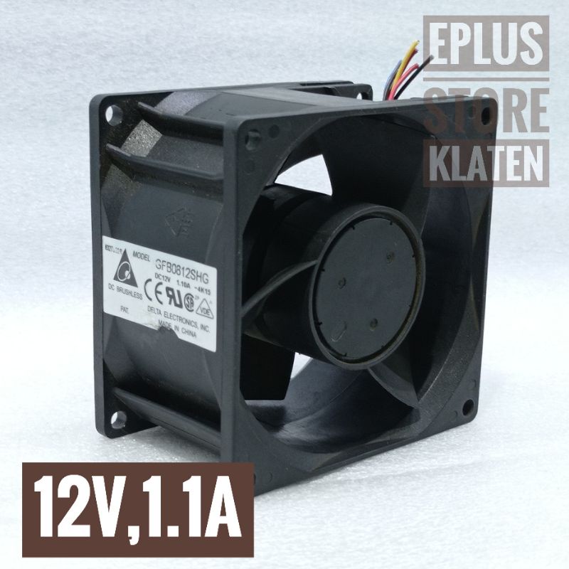 kipas fan dc 12V 8cm 1.1A Delta Doubel Fan ball bearing kp252