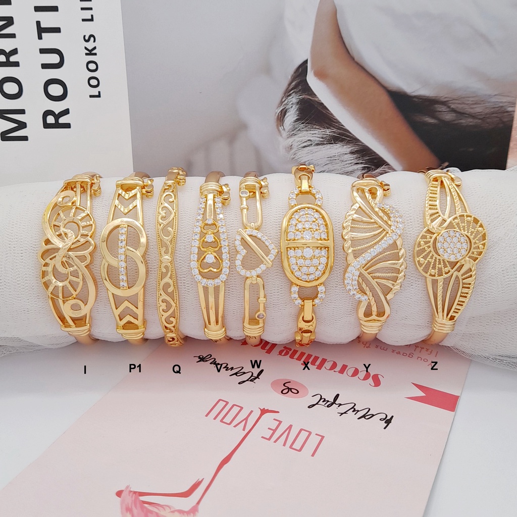 RINN Jewelry Gelang Pesta Wanita Xuping Bangle Rhodium Lapis Emas - BB303