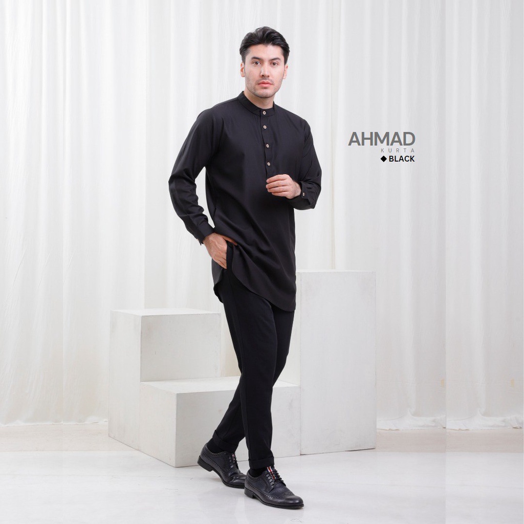 Riskirich Ahmad Kurta Baju Muslim Koko Dewasa Lengan Panjang Stylish