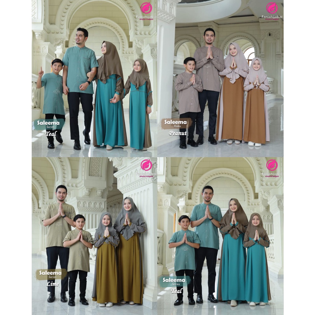 Sarimbit lebaran keluarga muslim 2023 series saleema by fania hijab/bahan paulista polos premium/sar