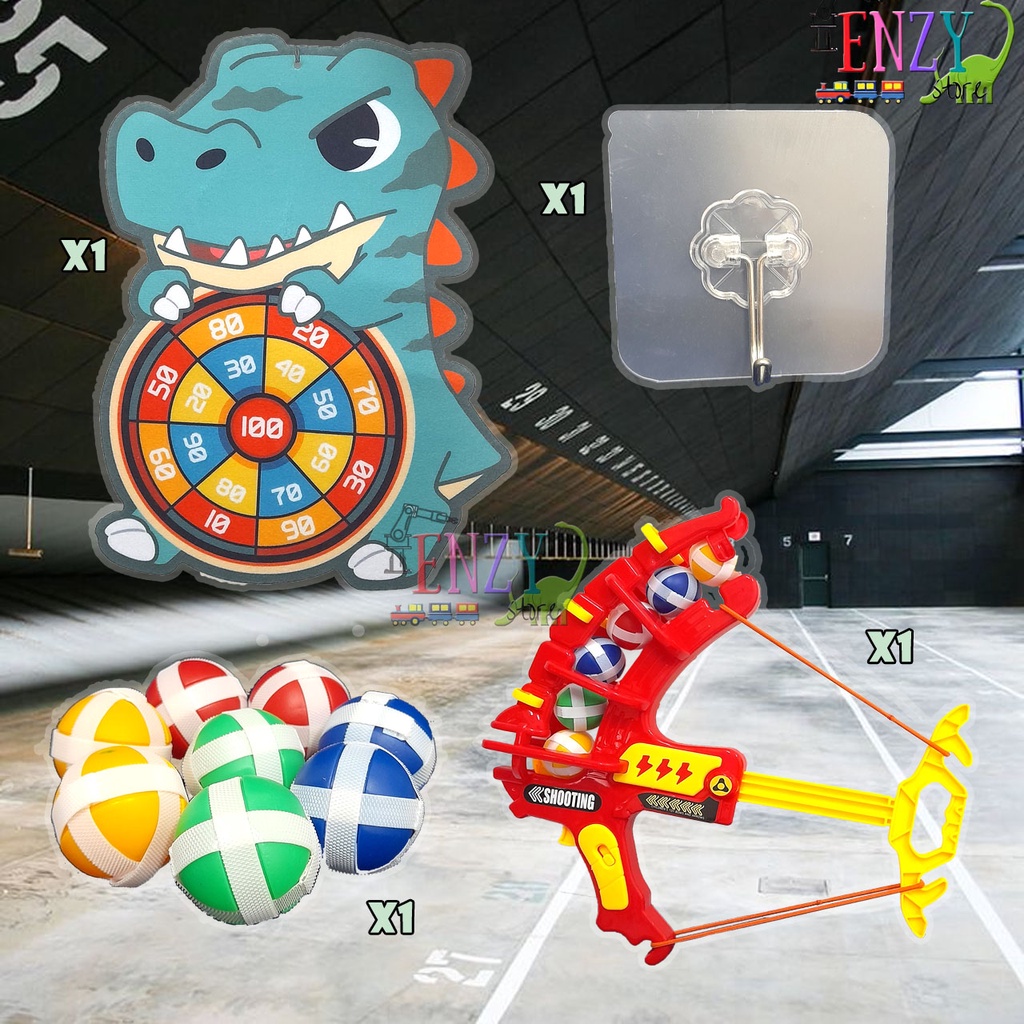 Mainan Sticky Ball Battle Panah panahan Busur Ketapel Bola Lengket Target