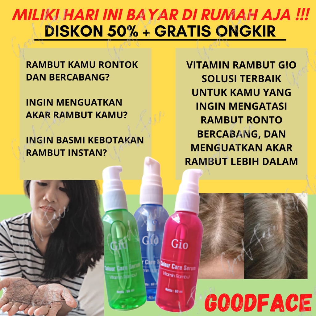 VITAMIN RAMBUT RONTOK GIO COLOUR CARE SERUM 60ML ORIGINAL BPOM