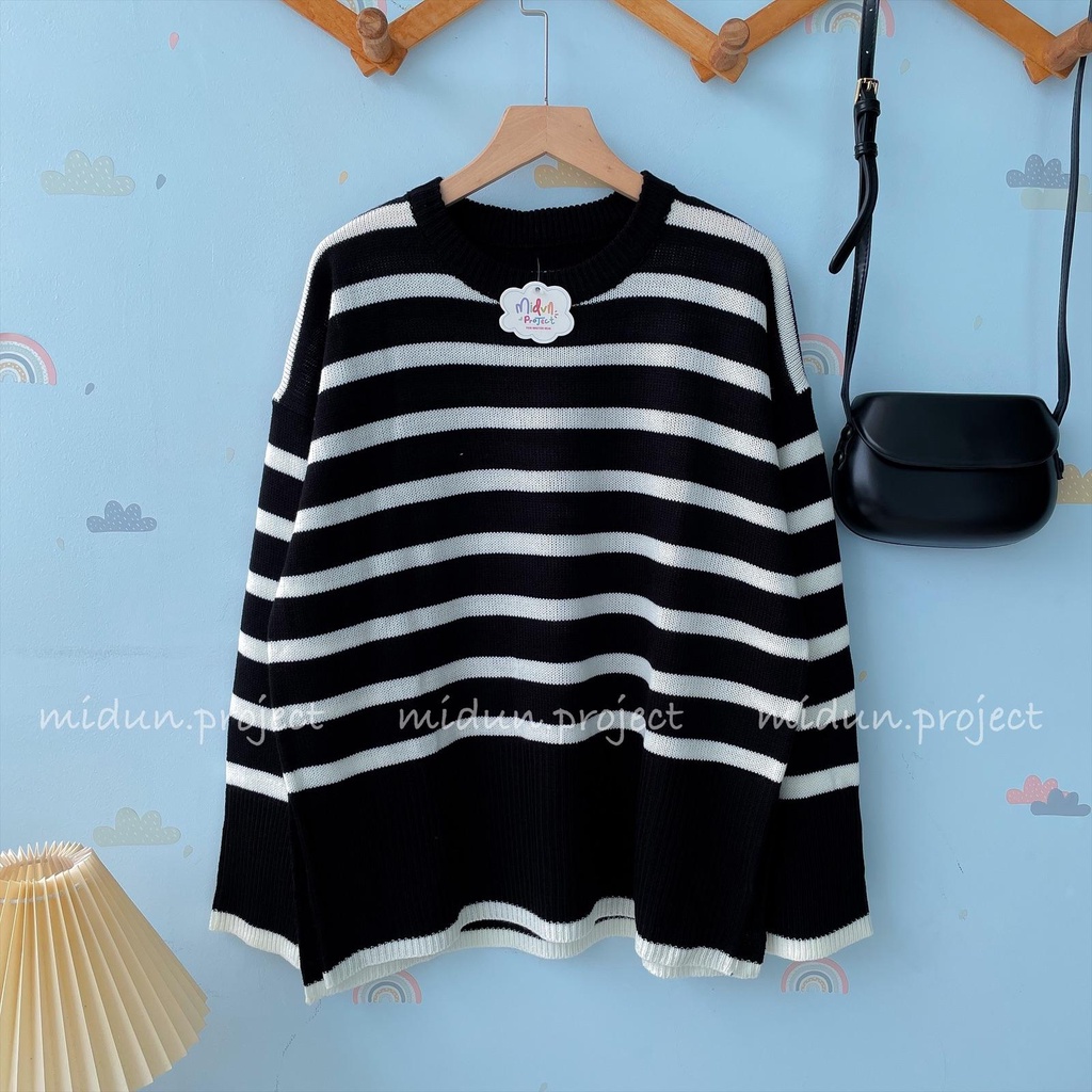 VANIYA STRIPE KNIT | ATASAN RAJUT GARIS-GARIS WANITA