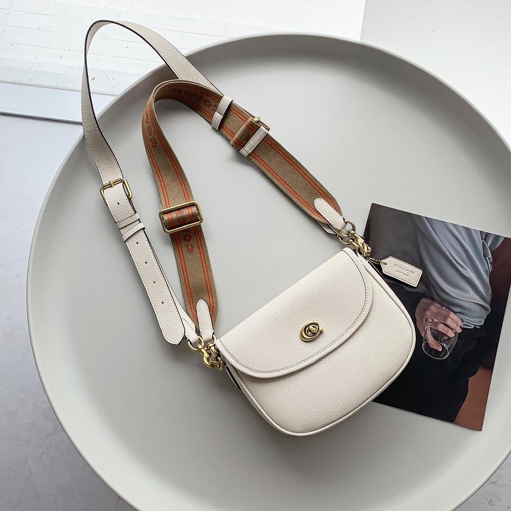 Coach CA093 CA094 CA101 Willow Saddle Bag In Signature Canvas Or Colorblocks Color Shoulder Bag