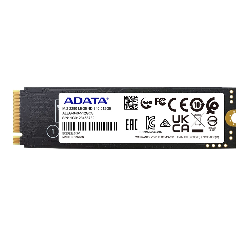 Adata LEGEND 840 512GB SSD PCIe Gen4 X4 M.2 NVMe