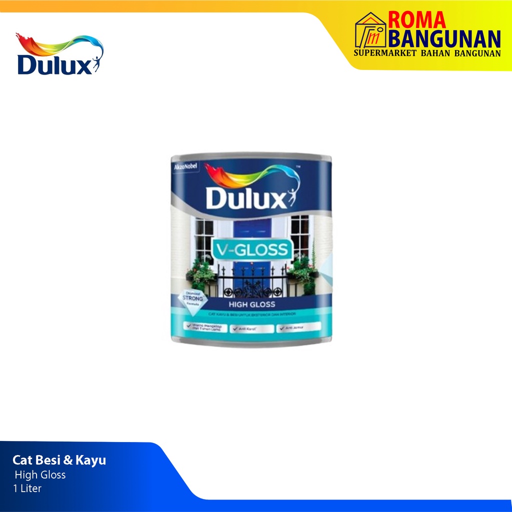 Dulux Vgloss V Gloss High Gloss Cat Kayu &amp; Besi Exterior &amp; Interior 1Ltr Tinting