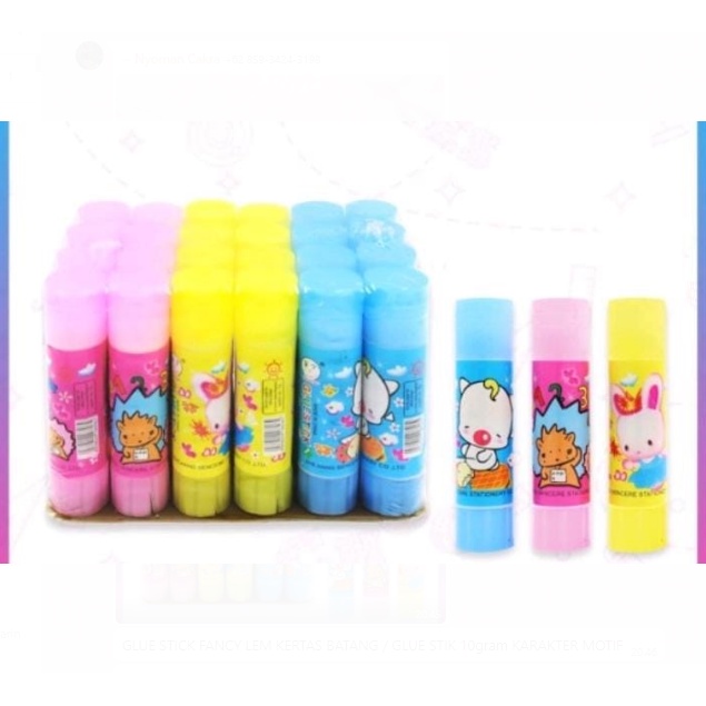 GLUE STICK FANCY LEM KERTAS BATANG / GLUE STIK 10gram KARAKTER MOTIF