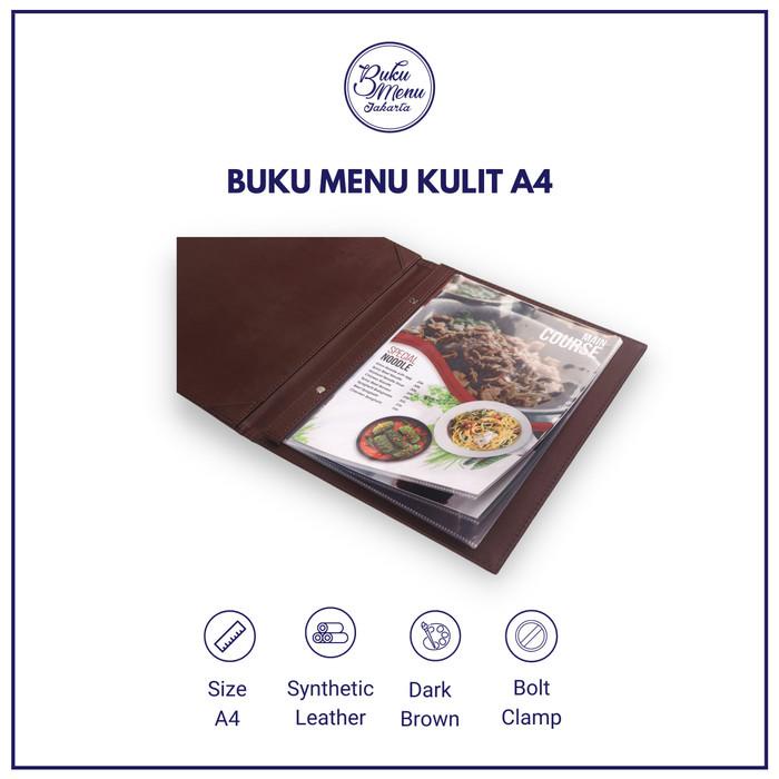 

CUSTOM BUKU MENU RESTORAN KULIT ISI PLASTIK A4 - READY STOCK - CAFE