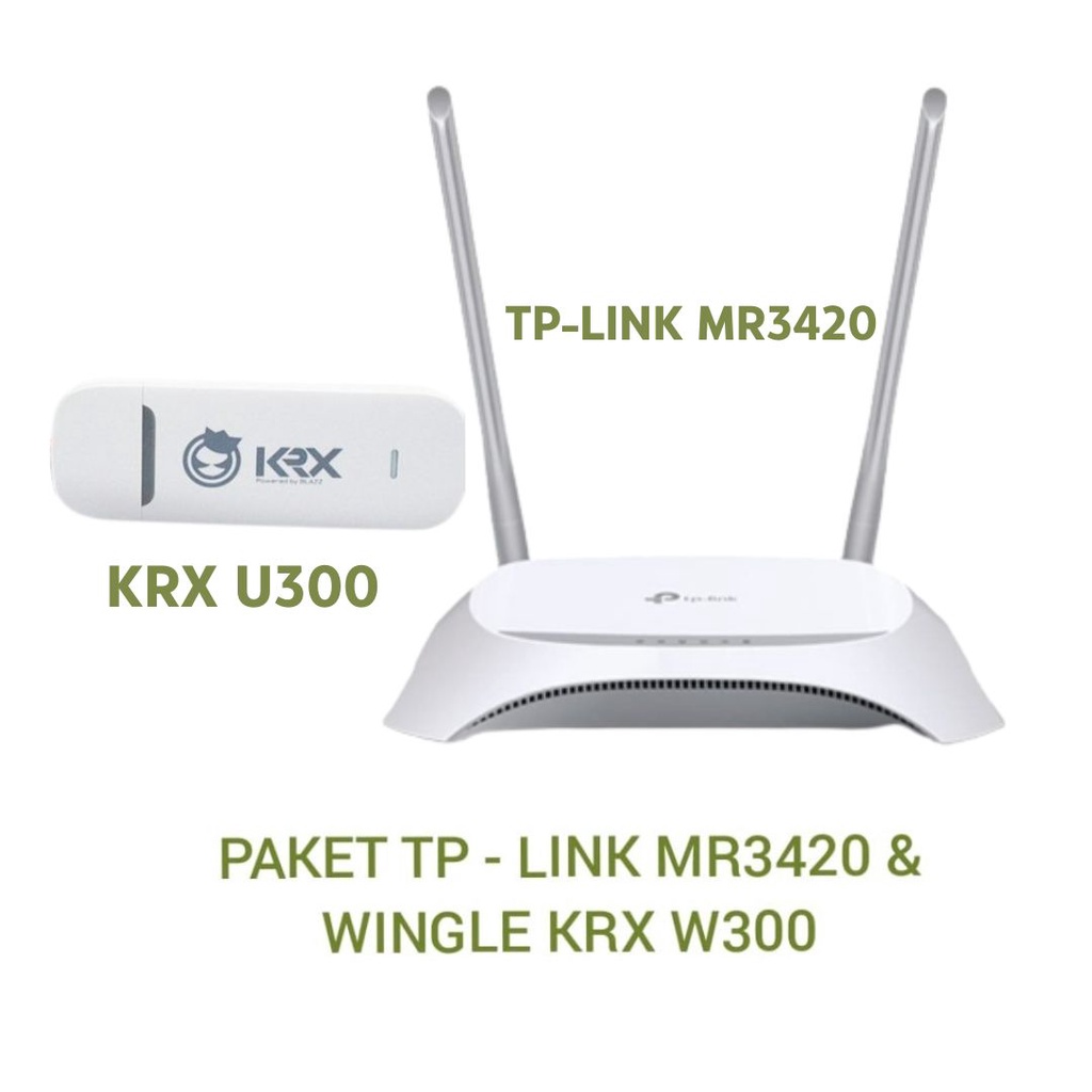 Paket Router TP-LINK MR3420 + Modem 4G LTE BLAZZ