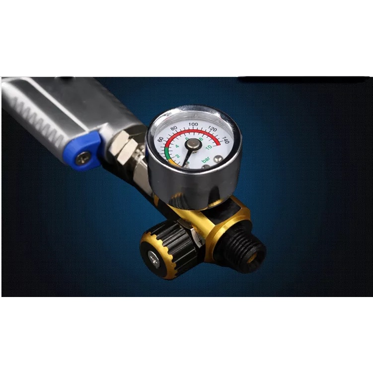 Air Regulator Spray Gun With Pressure Gauge - Ukuran 1/4