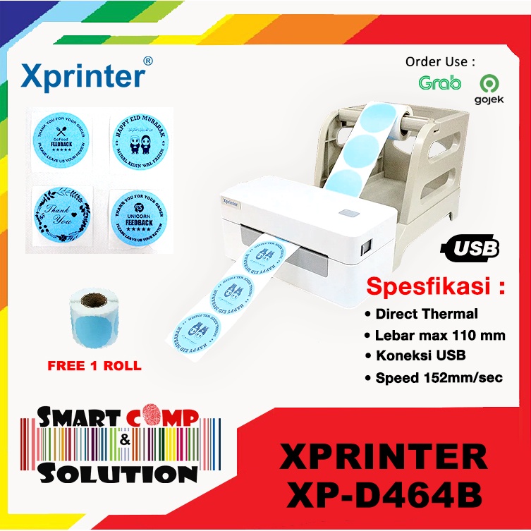 Printer Label Thermal Resi Alamat Marketplace Xprinter XP-D464B / D464