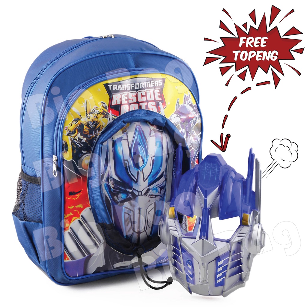 Tas Ransel Sekolah Anak CAPTAIN AMERICA - SPIDERMAN - BATMAN - THE MASK - COOL BACKPACK + TOPENG