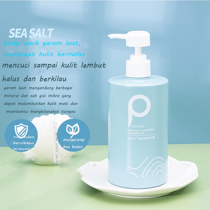 Sabun badan jerawat sabun mandi pemutih sabun mandi 500gr Kembali Jerawat Shower Gel Whitening Antipruritic Natural Sea Salt Tungau Kontrol Minyak Kontrol Sabun Mandi