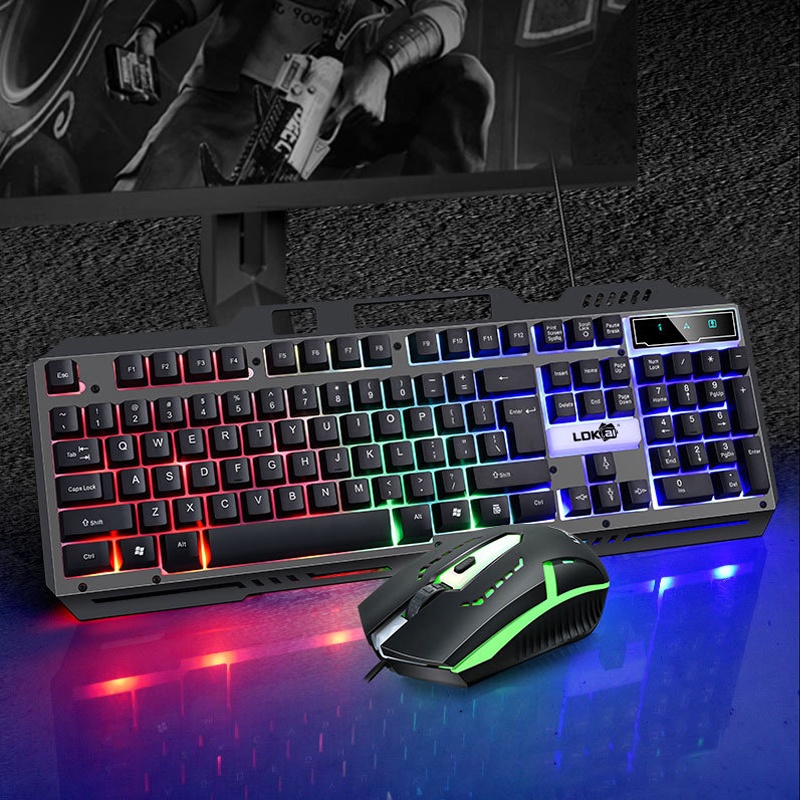 【COD】Gaming Keyboard Dan Mouse RGB Gaming USB Cable RGB Waterproof  Keyboard Komputer